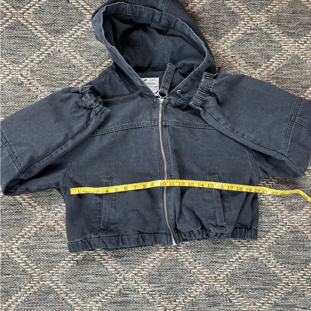 Stoosh Vintage Denim Black Hooded Zip-Up Jacket XL - Picture 6 of 9